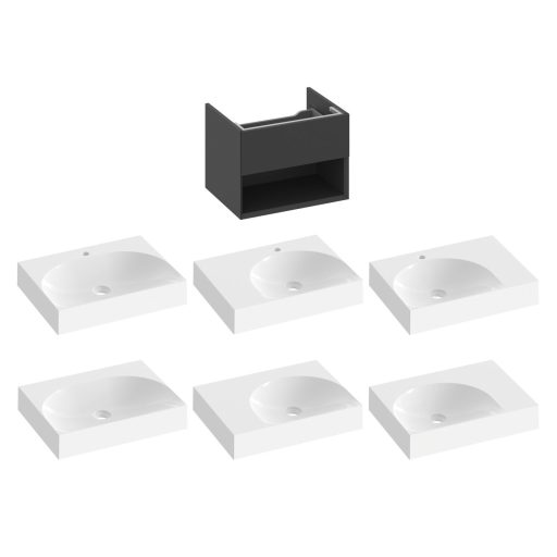 SD Lite 60 fürdőszobai szekrény mosdó alá matt fekete