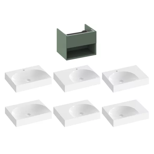 SD Lite 60 fürdőszobai szekrény mosdó alá Grey Green