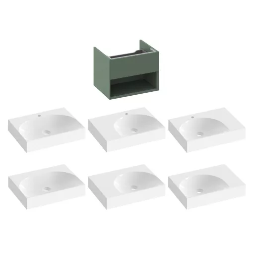 SD Lite 60 fürdőszobai szekrény mosdó alá Grey Green