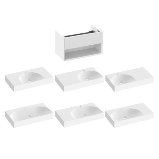 SD Lite 80 fürdőszobai szekrény mosdó alá fehér