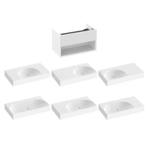 SD Lite 80 fürdőszobai szekrény mosdó alá fehér