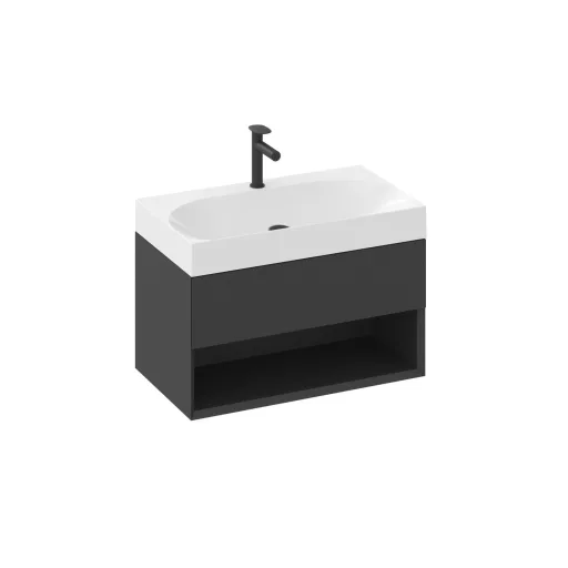 SD Lite 80 fürdőszobai szekrény mosdó alá matt fekete