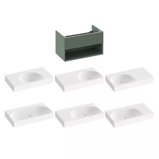 SD Lite 80 fürdőszobai szekrény mosdó alá Grey Green