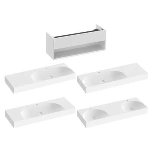 SD Lite 120 fürdőszobai szekrény mosdó alá fehér