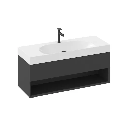 SD Lite 120 fürdőszobai szekrény mosdó alá matt fekete