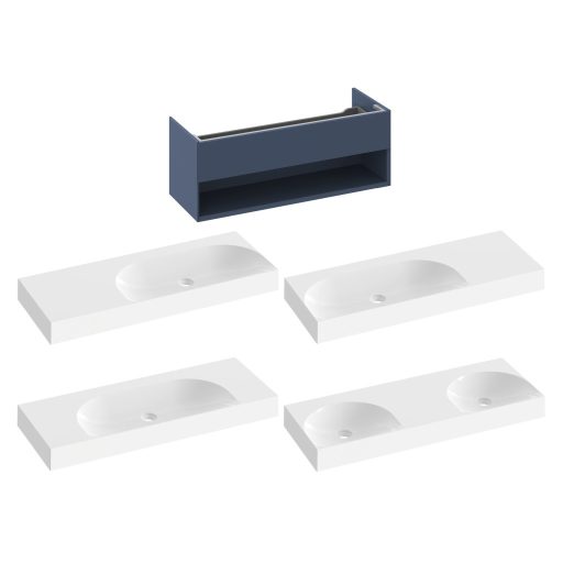 SD Lite 120 fürdőszobai szekrény mosdó alá Deepsea Blue