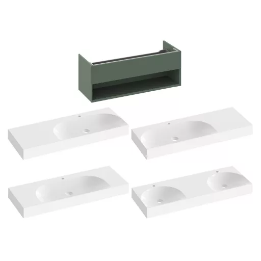SD Lite 120 fürdőszobai szekrény mosdó alá Grey Green