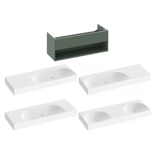 SD Lite 120 fürdőszobai szekrény mosdó alá Grey Green