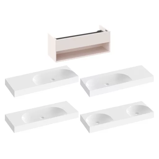 SD Lite 120 fürdőszobai szekrény mosdó alá Alabaster Pink