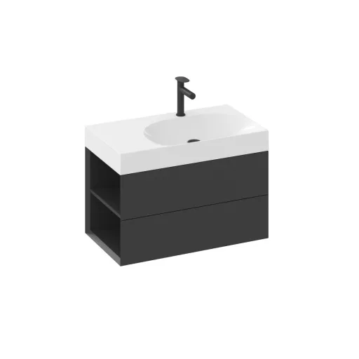 SD Lite 80 B fürdőszobai szekrény mosdó alá matt fekete