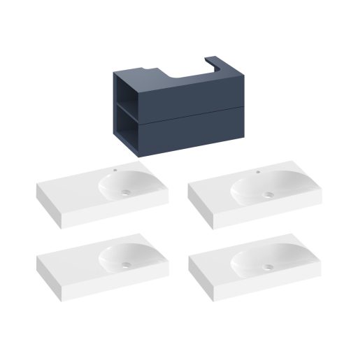 SD Lite 80 B fürdőszobai szekrény mosdó alá Deepsea Blue