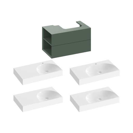 SD Lite 80 B fürdőszobai szekrény mosdó alá Grey Green