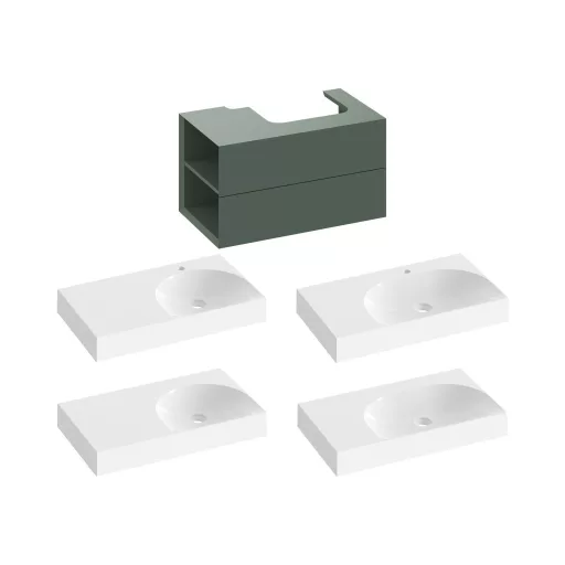 SD Lite 80 B fürdőszobai szekrény mosdó alá Grey Green