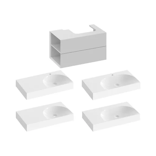 SD Lite 80 B fürdőszobai szekrény mosdó alá Smoke Grey