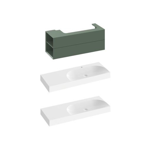 SD Lite 120 B fürdőszobai szekrény mosdó alá Grey Green