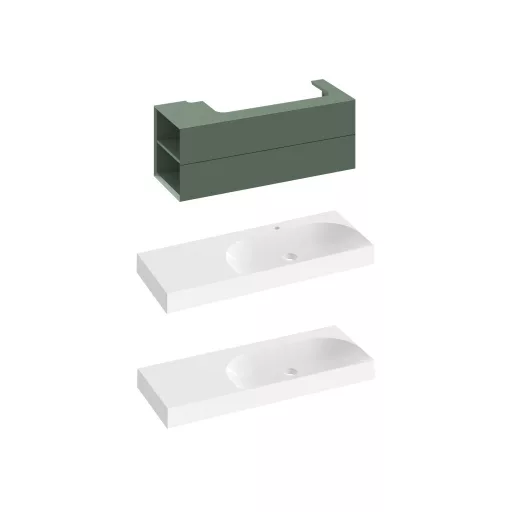 SD Lite 120 B fürdőszobai szekrény mosdó alá Grey Green