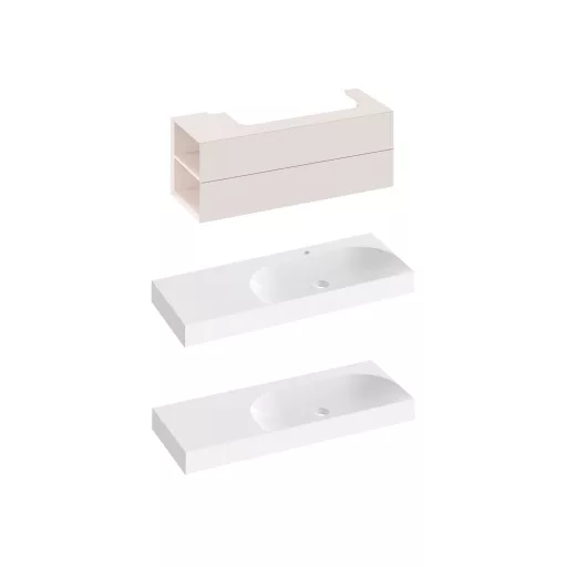 SD Lite 120 B fürdőszobai szekrény mosdó alá Alabaster Pink