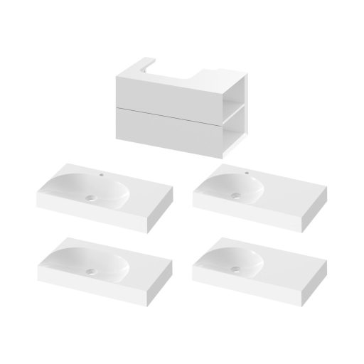 SD Lite 80 J fürdőszobai szekrény mosdó alá fehér