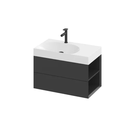 SD Lite 80 J fürdőszobai szekrény mosdó alá matt fekete