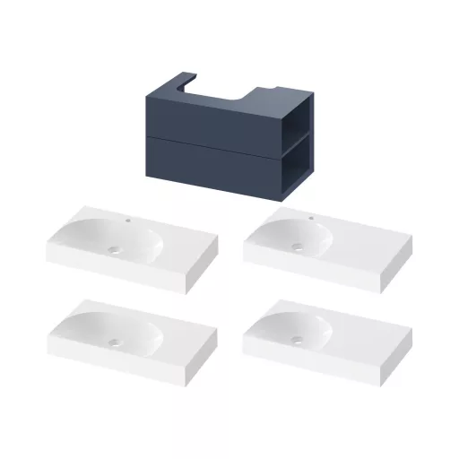 SD Lite 80 J fürdőszobai szekrény mosdó alá Deepsea Blue