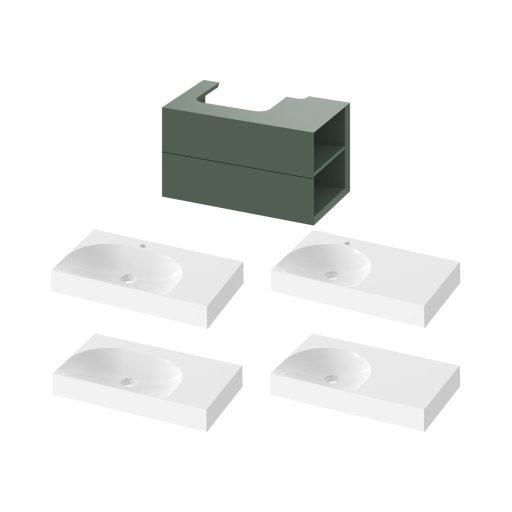 SD Lite 80 J fürdőszobai szekrény mosdó alá Grey Green