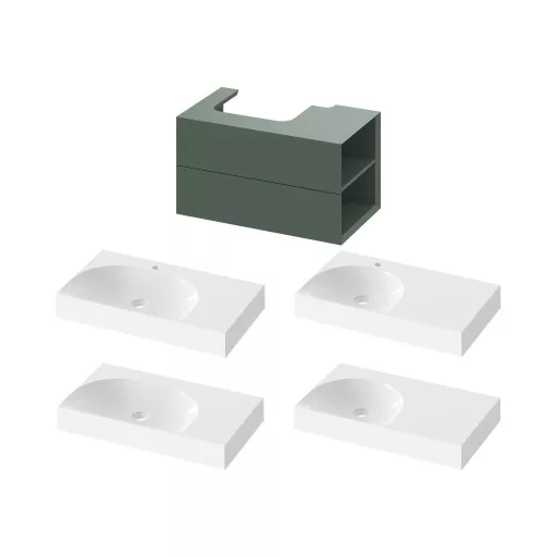 SD Lite 80 J fürdőszobai szekrény mosdó alá Grey Green