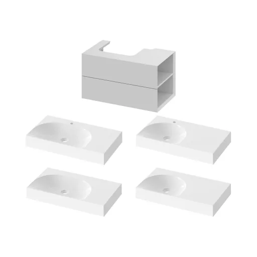 SD Lite 80 J fürdőszobai szekrény mosdó alá Smoke Grey