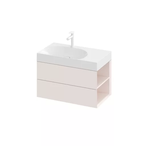 SD Lite 80 J fürdőszobai szekrény mosdó alá Alabaster Pink