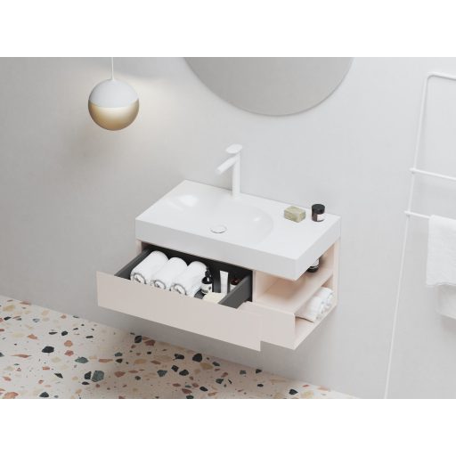 SD Lite 80 J fürdőszobai szekrény mosdó alá Alabaster Pink