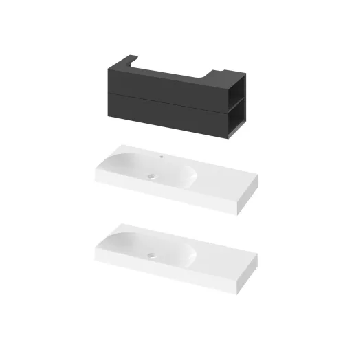 SD Lite 120 J fürdőszobai szekrény mosdó alá matt fekete