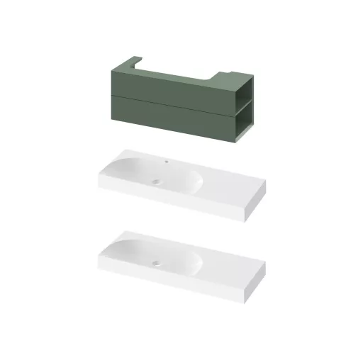 SD Lite 120 J fürdőszobai szekrény mosdó alá Grey Green