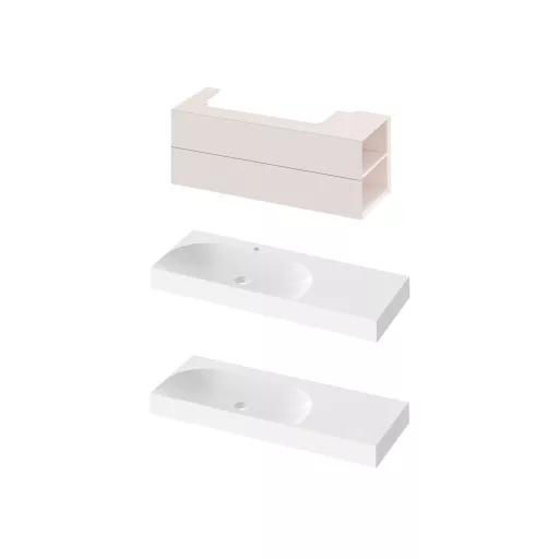 SD Lite 120 J fürdőszobai szekrény mosdó alá Alabaster Pink