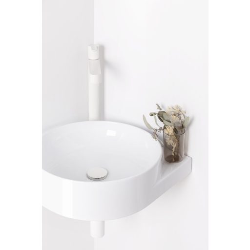 Mosdólefolyó Fix, matt fehér fém dugóval