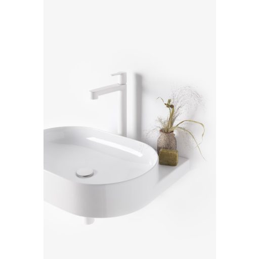 Mosdólefolyó Fix, matt fehér fém dugóval