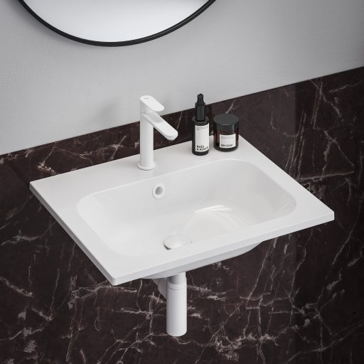 Mosdólefolyó Click-Clack, fehér matt fém dugóval