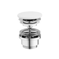 Flat mosdólefolyó kerámia fedéllel, matt fehér