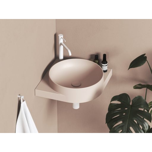 Flat mosdólefolyó kerámia fedéllel, Alabaster Pink