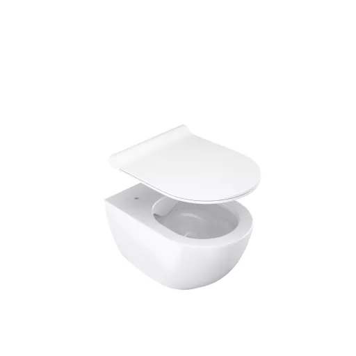 Uni Chrome RimOff fali WC, ülökével, fehér