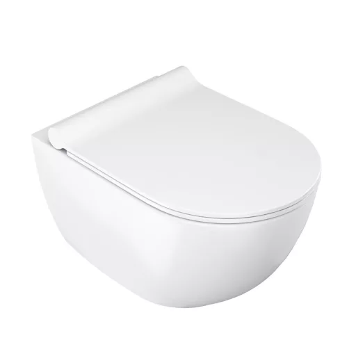 Uni Chrome RimOff fali WC, ülökével, fehér