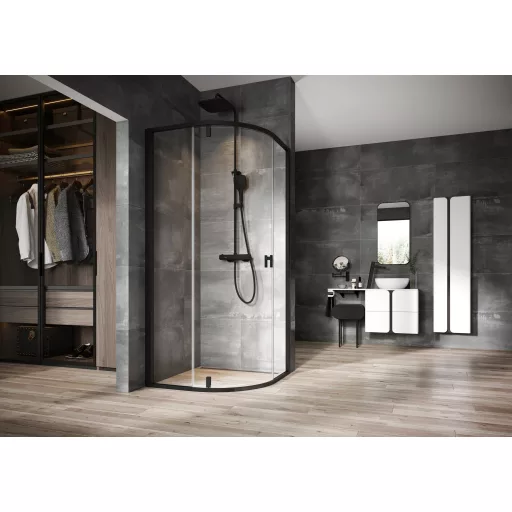 10° Free Termosztátos zuhanyoszlop TD F 091.20BLM, matt fekete