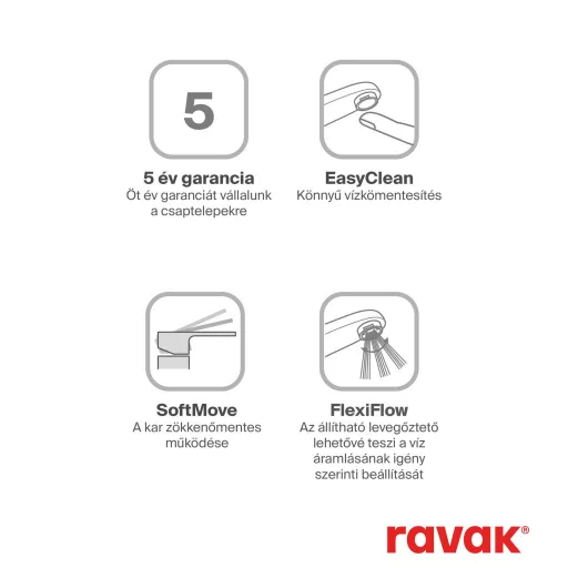Ravak Chrome mosdócsaptelep leeresztővel