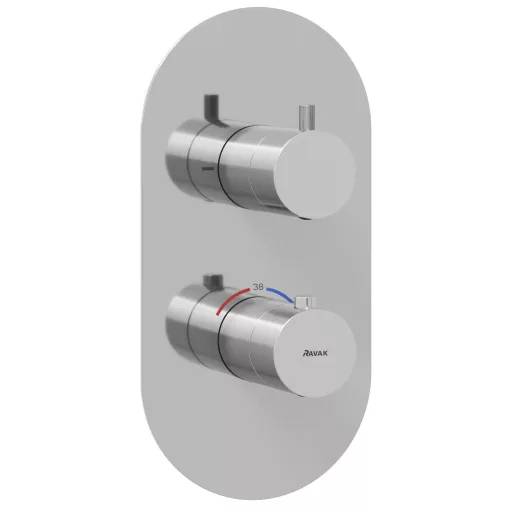 Espirit falba süllyesztett termosztátos csaptelep, kétutas, beslő egység nélkül ES 063.00CR.O2.RB07C, króm