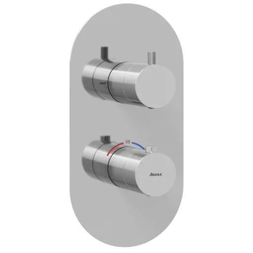 Espirit falba süllyesztett termosztátos csaptelep, kétutas, beslő egység nélkül ES 063.00CR.O2.RB07C, króm