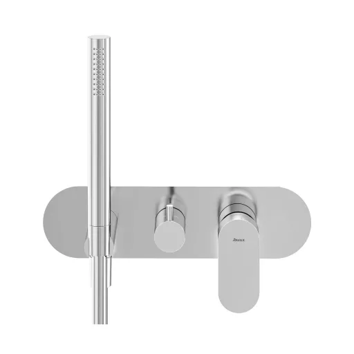 Eleganta falba süllyesztett csaptelep szettel, kétutas, belső egység nélkül EL 065.00CR.O2.RB07D.+S, Chrome