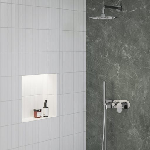 Eleganta falba süllyesztett csaptelep szettel, kétutas, belső egység nélkül EL 065.00CR.O2.RB07D.+S, Chrome