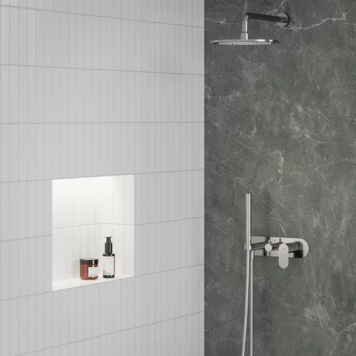 Eleganta falba süllyesztett csaptelep szettel, kétutas, belső egység nélkül EL 065.00CR.O2.RB07D.+S, Chrome