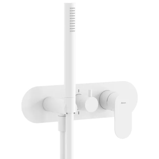 Eleganta falba süllyesztett csaptelep szettel, kétutas, belső egység nélkül EL 065.10WV.O2.RB07D.+S, White Velvet