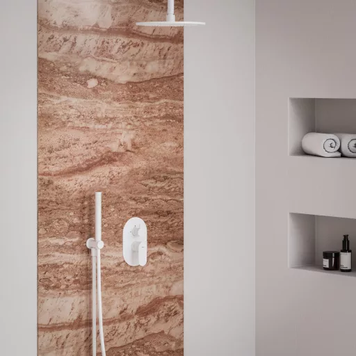 Eleganta falba süllyesztett csaptelep, kétutas, belső egység nélkül EL 065.10WV.O2. RB07E, White Velvet