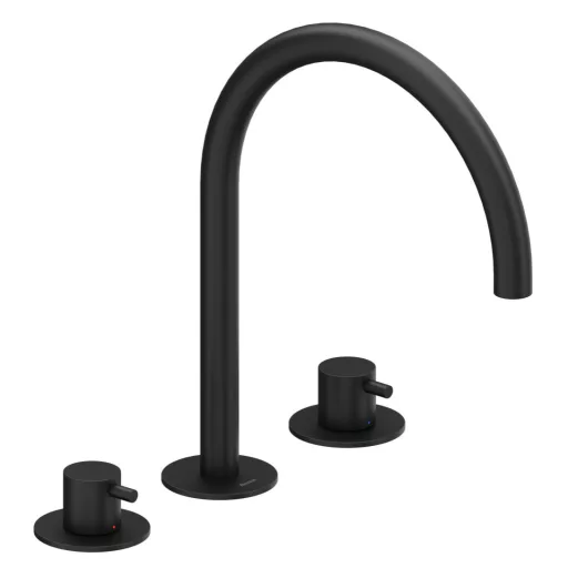 Espirit álló mosdócsaptelep, 3 furatos 270 mm leeresztő nélkül ES 018.20BLM, matt fekete