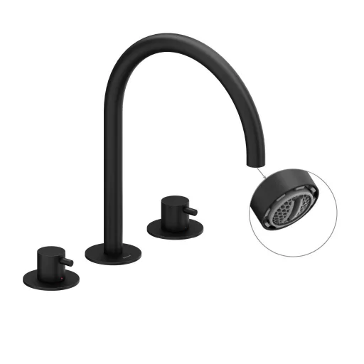 Espirit álló mosdócsaptelep, 3 furatos 270 mm leeresztő nélkül ES 018.20BLM, matt fekete